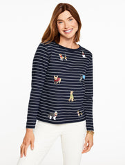 LONG SLEEVE CREWNECK TEE - JOVIAL DOGS | Talbots discount