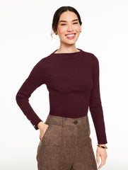 RIBBED FUNNEL NECK PULLOVER | Talbots US