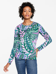 LONG SLEEVE CREWNECK TEE - BOTANICAL PAISLEY | Talbots online
