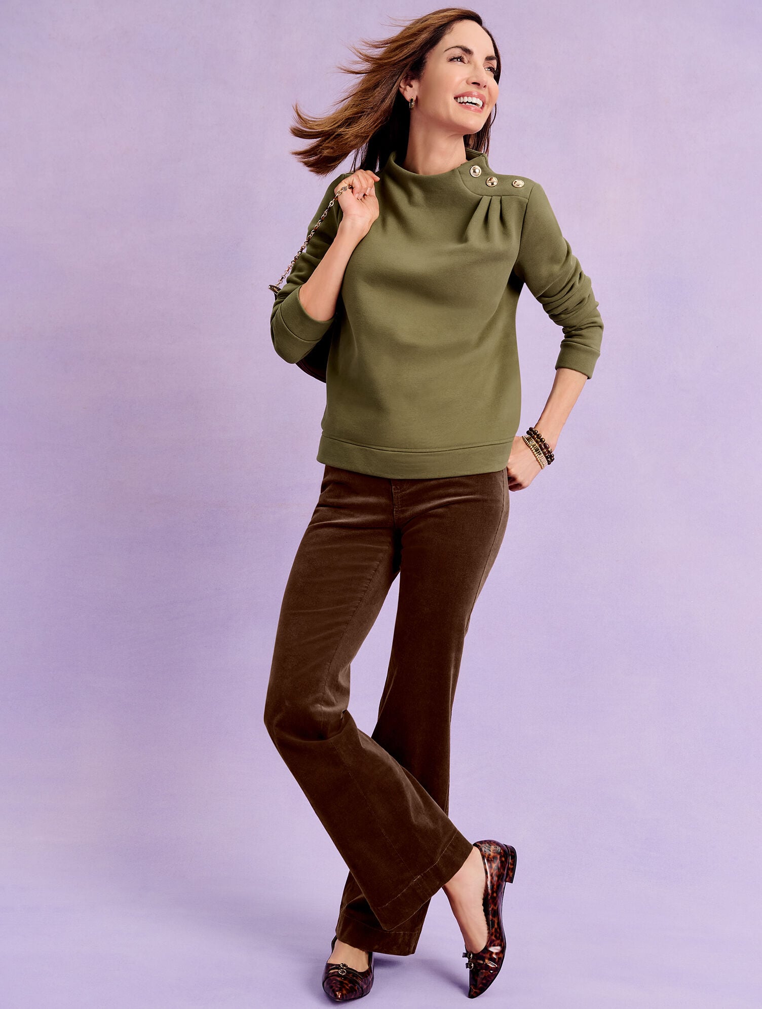 BUTTON SHOULDER SWEATSHIRT | Talbots near me