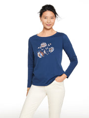 LONG SLEEVE CREWNECK TEE - FULL BLOOM | Talbots sale