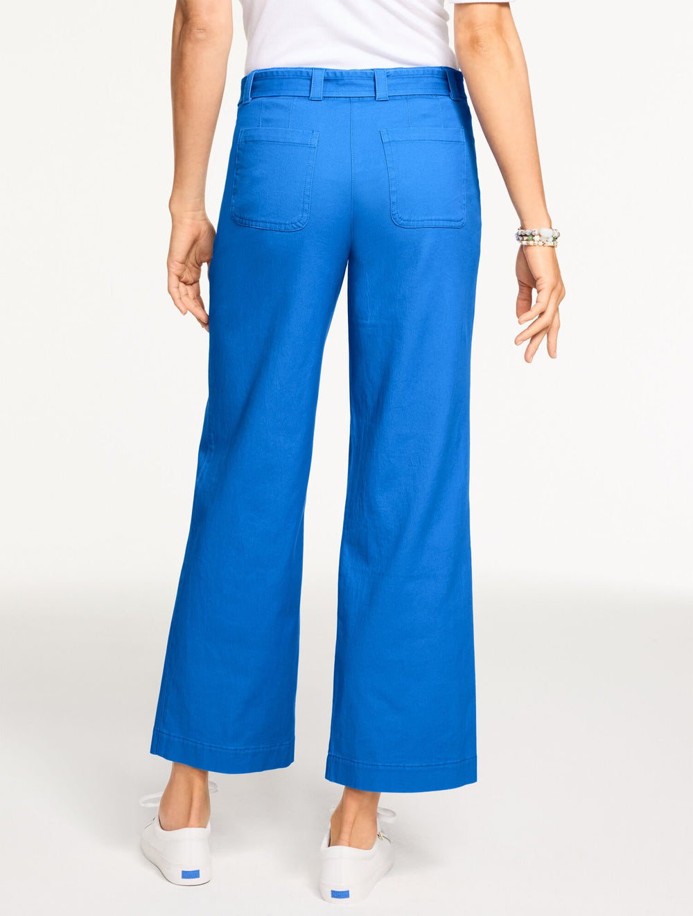 WIDE ANKLE BELTED TWILL PANTS | Talbots for sale