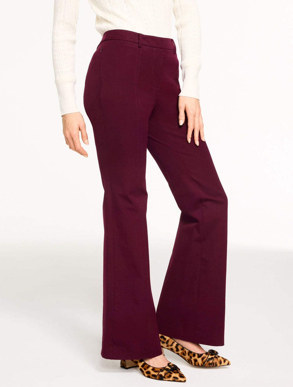 FLARE LEG COTTON BI-STRETCH PANTS | Talbots online