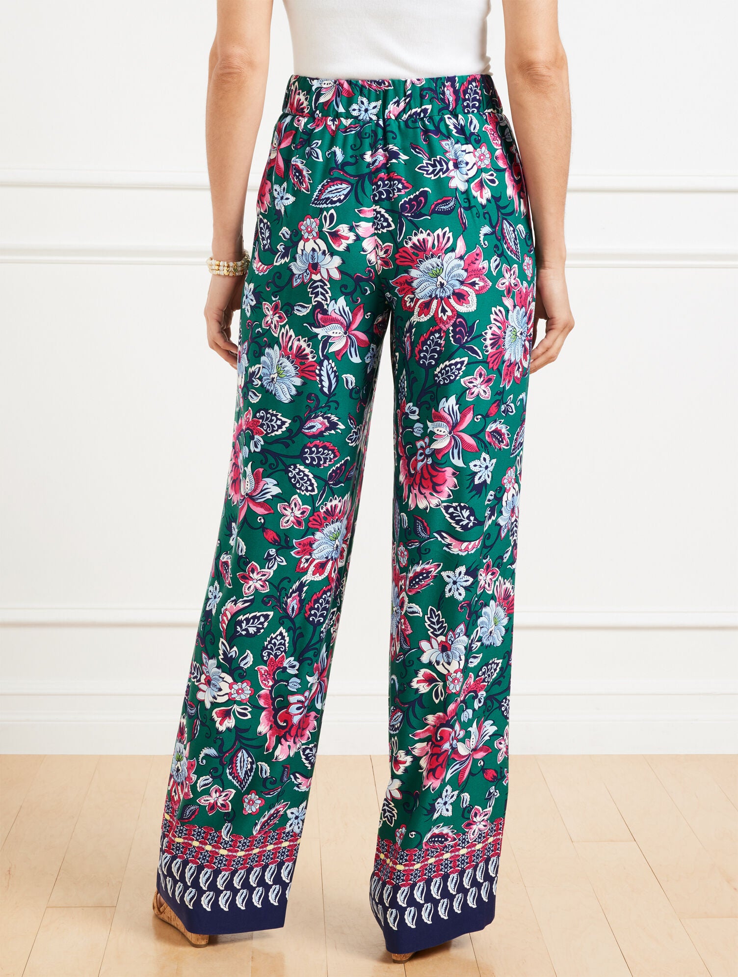 WIDE LEG PULL-ON PANTS - GORGEOUS GARDEN | Talbots US