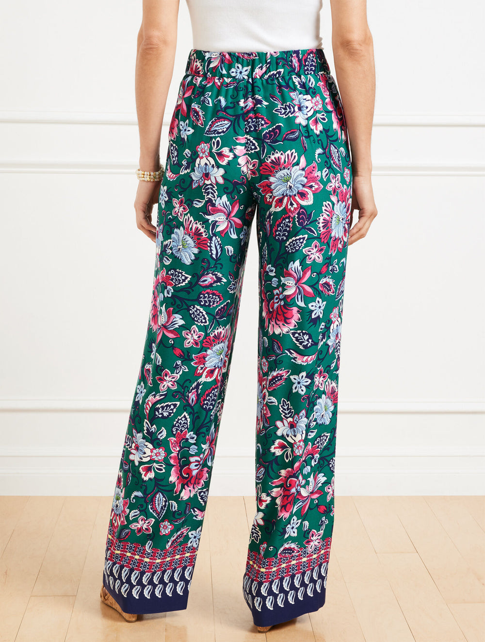 WIDE LEG PULL-ON PANTS - GORGEOUS GARDEN | Talbots US