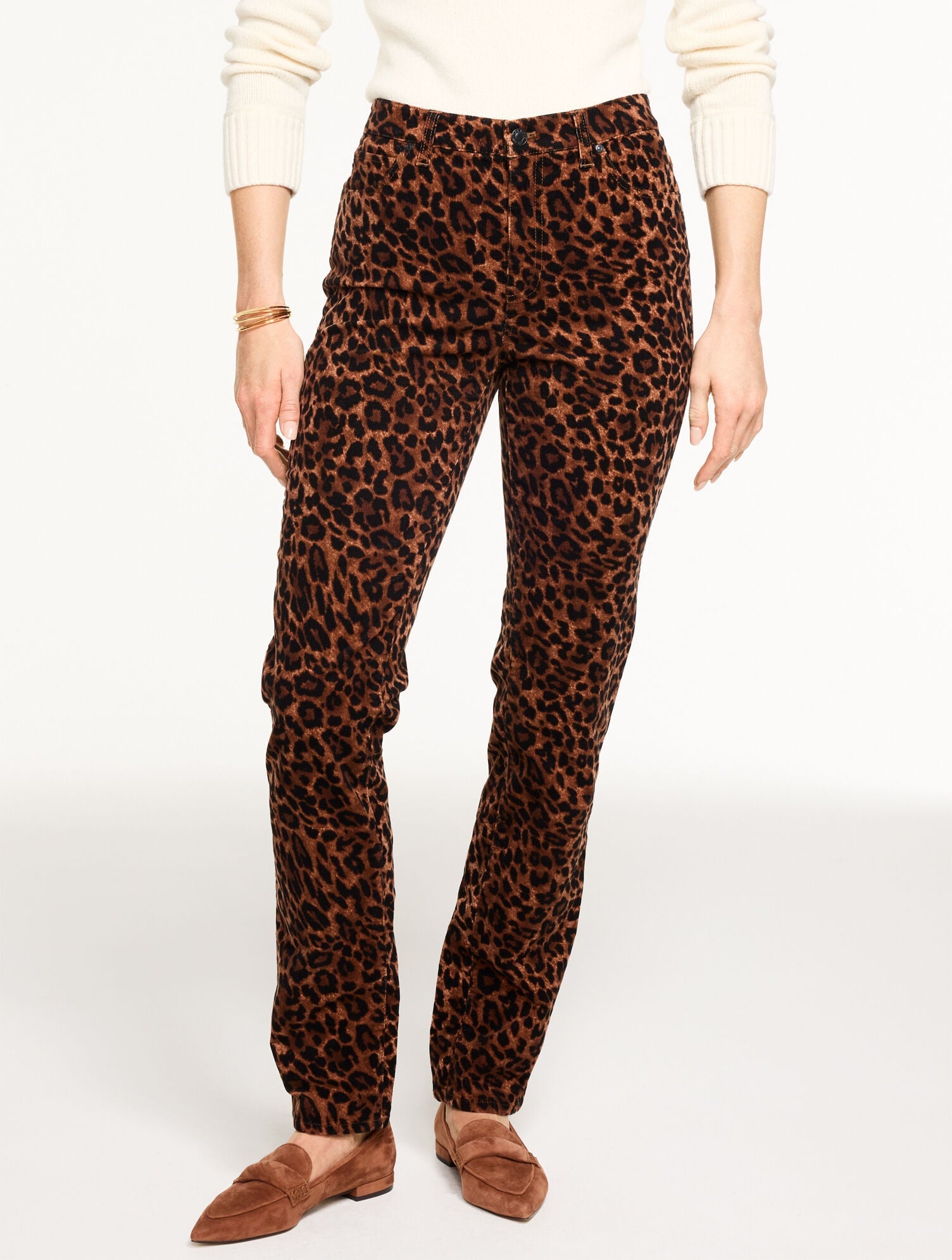 STRAIGHT LEG STRETCH CORDUROY PANTS - SPECTACULAR ANIMAL | Talbots outlet