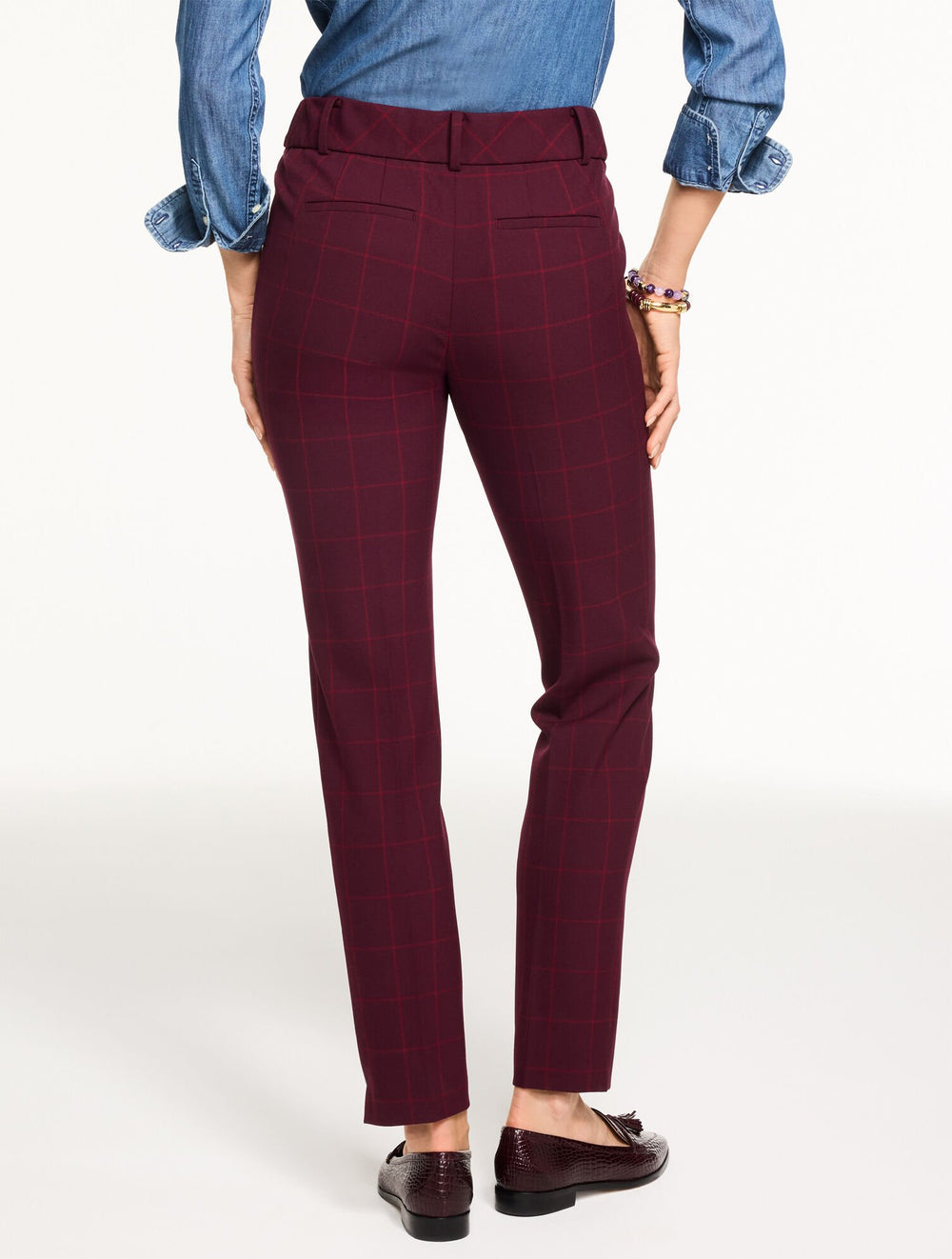 TALBOTS HAMPSHIRE STRAIGHT ANKLE PANTS - AUTUMN WINDOWPANE | Talbots discount