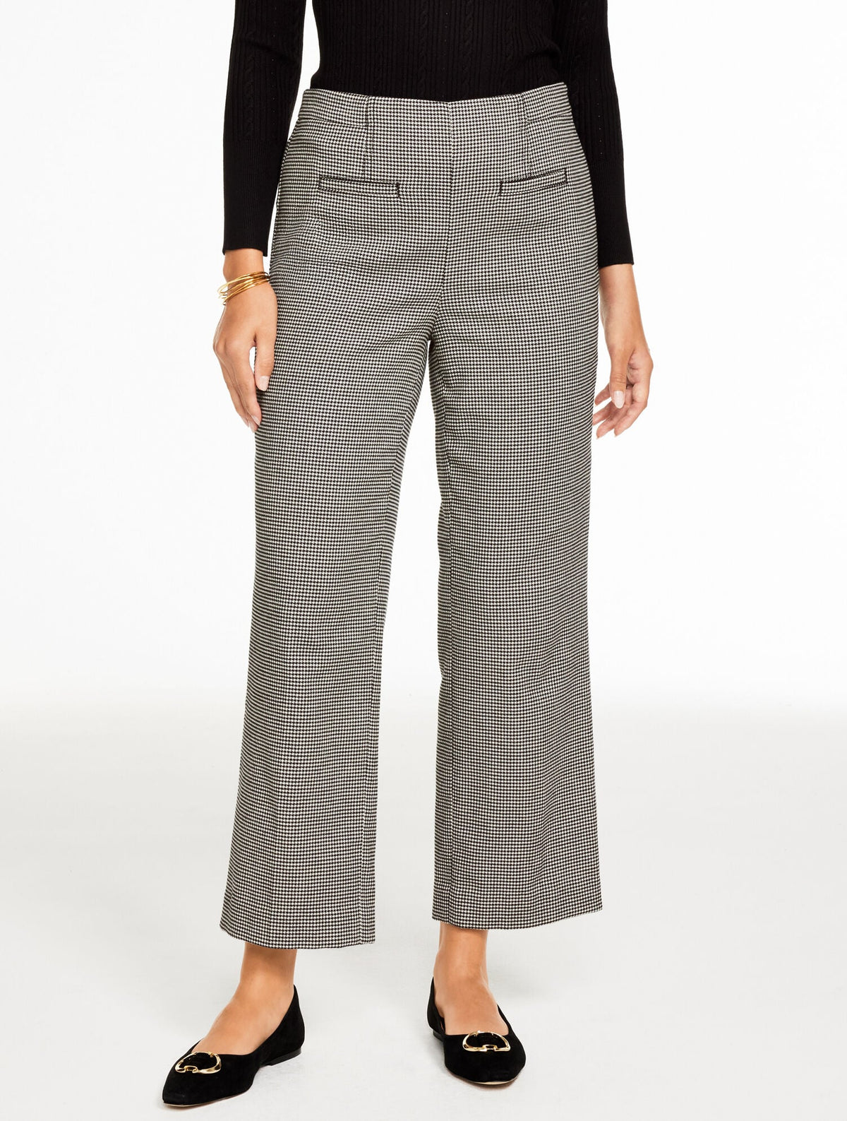 SLIM WIDE ANKLE PANTS - HARVEST HOUNDSTOOTH | Talbots online