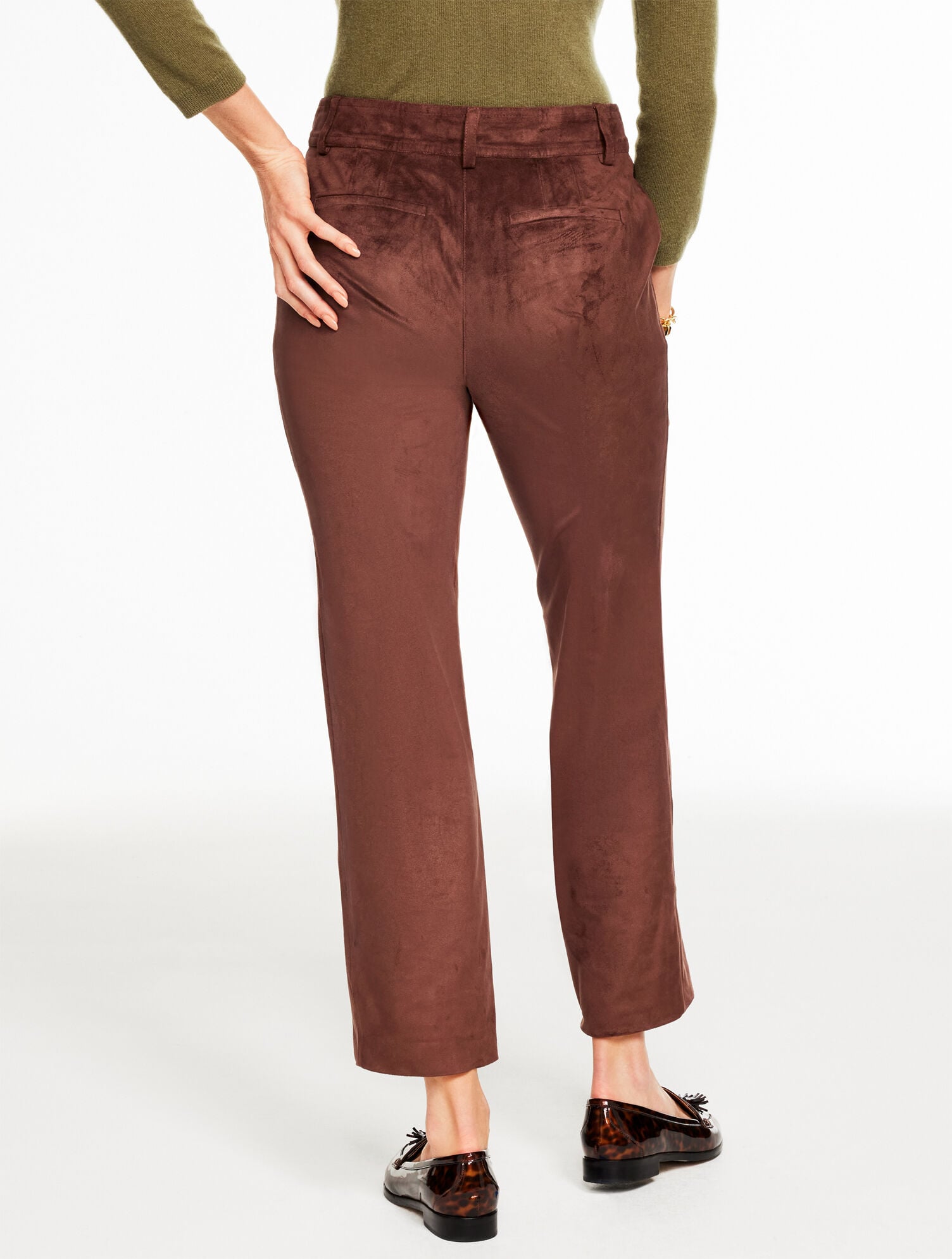 SLIM WIDE ANKLE FAUX SUEDE PANTS | Talbots for sale