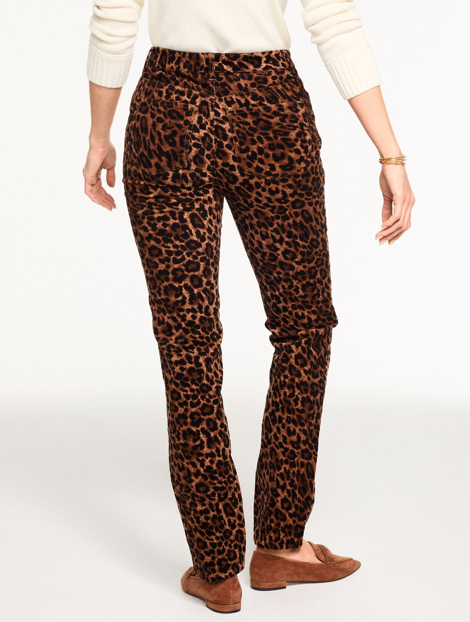 STRAIGHT LEG STRETCH CORDUROY PANTS - SPECTACULAR ANIMAL - CURVY FIT | Talbots outlet