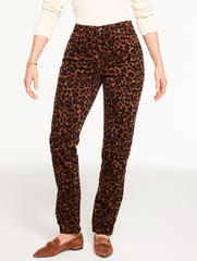 STRAIGHT LEG STRETCH CORDUROY PANTS - SPECTACULAR ANIMAL - CURVY FIT | Talbots outlet