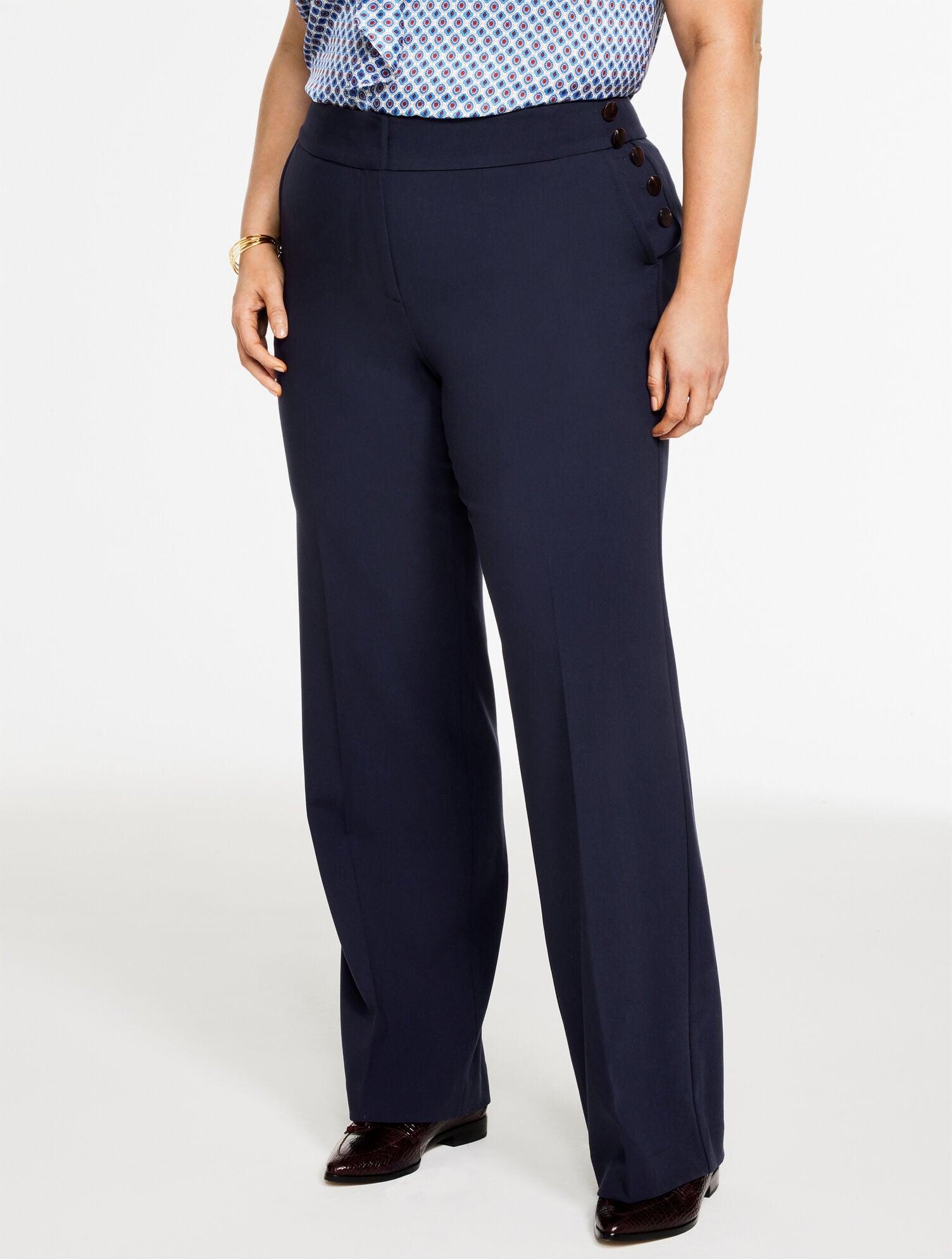 PLUS EXCLUSIVE TALBOTS GREENWICH WIDE LEG PANTS | Talbots US