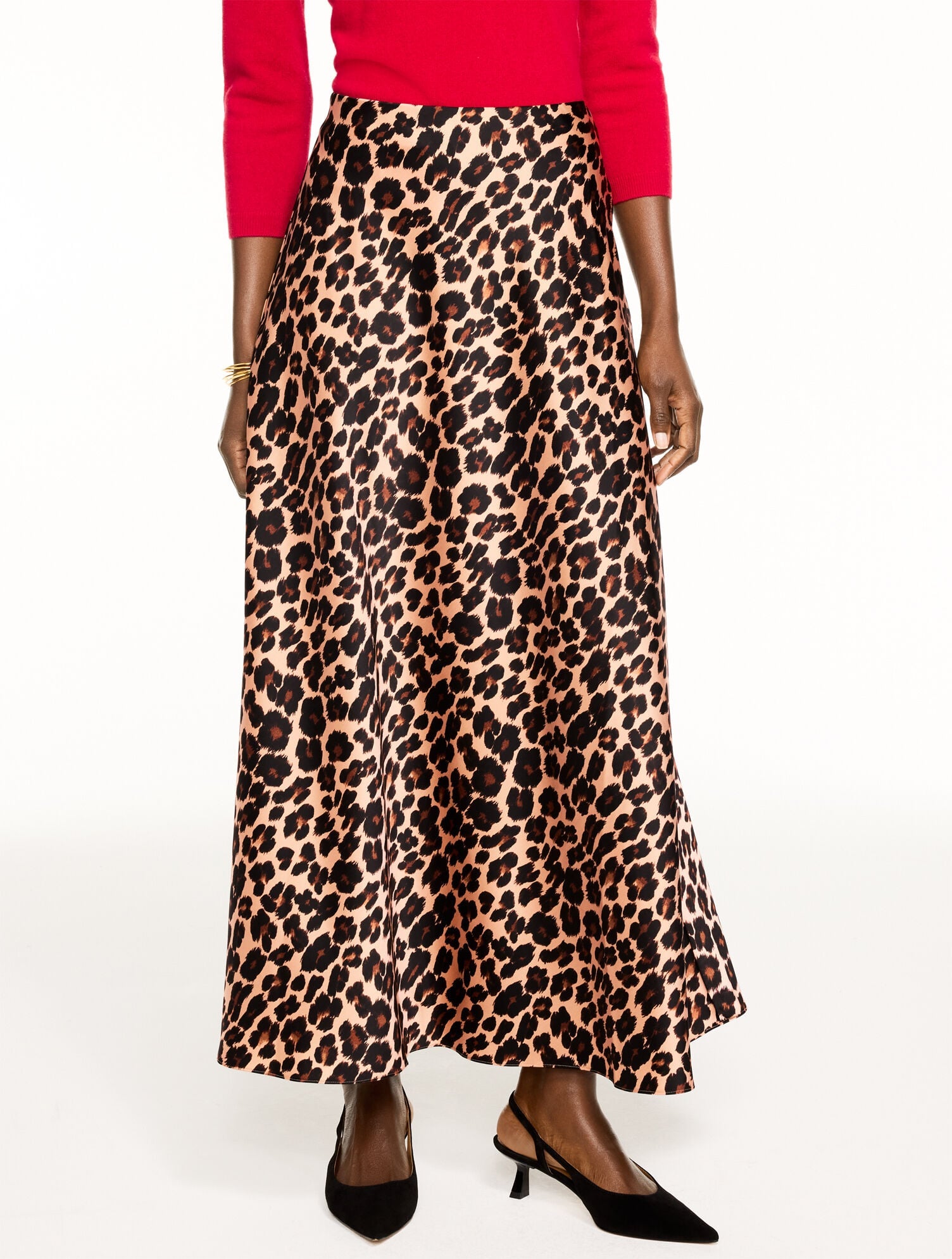 SATIN MAXI SKIRT - OPULENT OCELOT | Talbots discount