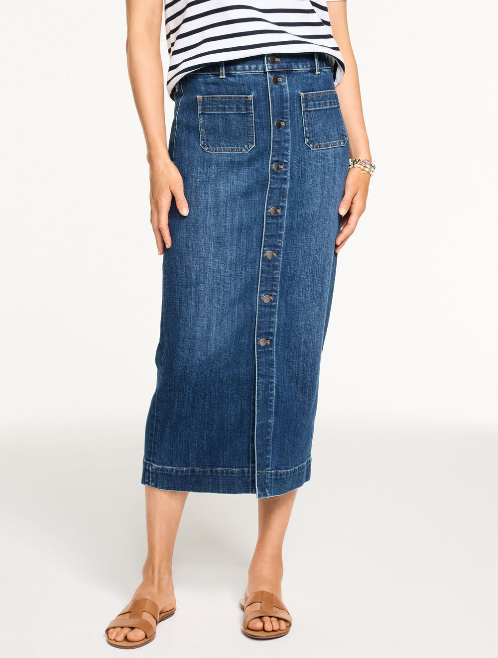 DENIM MIDI SKIRT - CORONADO WASH | Talbots sale
