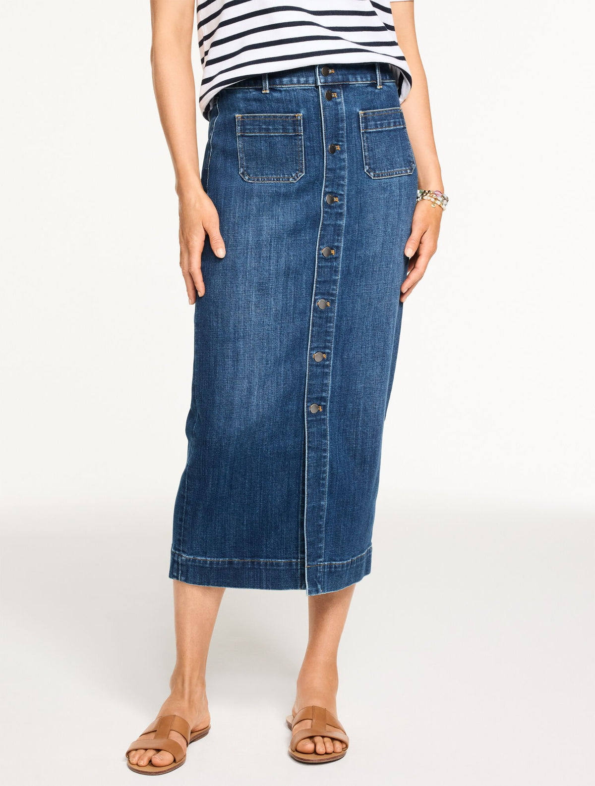 DENIM MIDI SKIRT - CORONADO WASH | Talbots sale