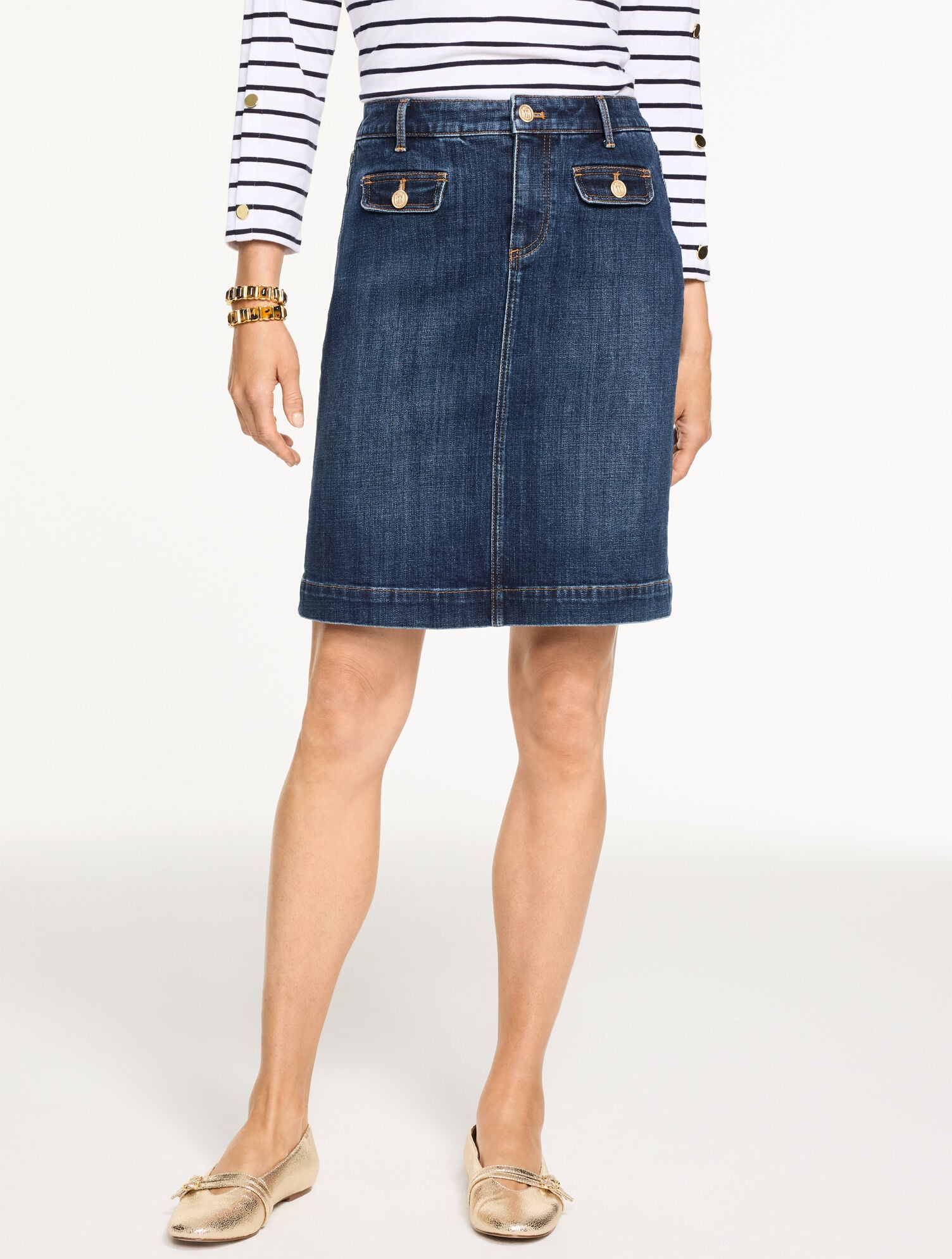 DENIM A-LINE SKIRT - ADELAIDE WASH | Talbots online