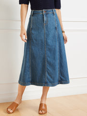 DENIM FIT & FLARE SKIRT - SOLANA WASH | Talbots US