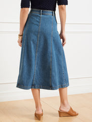 DENIM FIT & FLARE SKIRT - SOLANA WASH | Talbots US