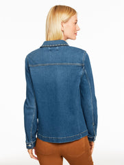 STUDDED DENIM SHIRT JACKET - BLEEKER WASH | Talbots outlet