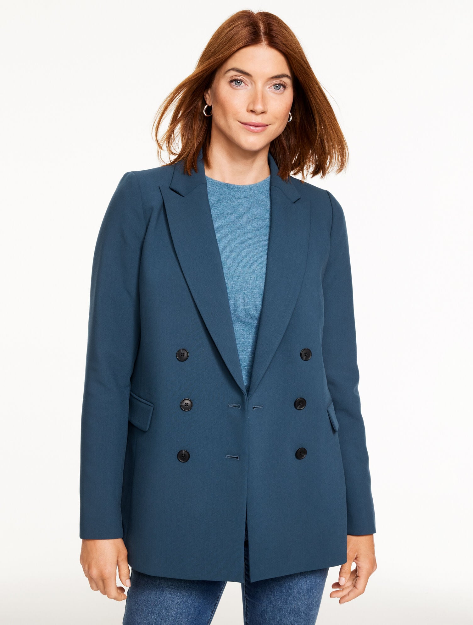 DOUBLE BREASTED TWILL BLAZER | Talbots US