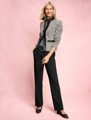 FAUX LEATHER TWEED JACKET | Talbots on sale