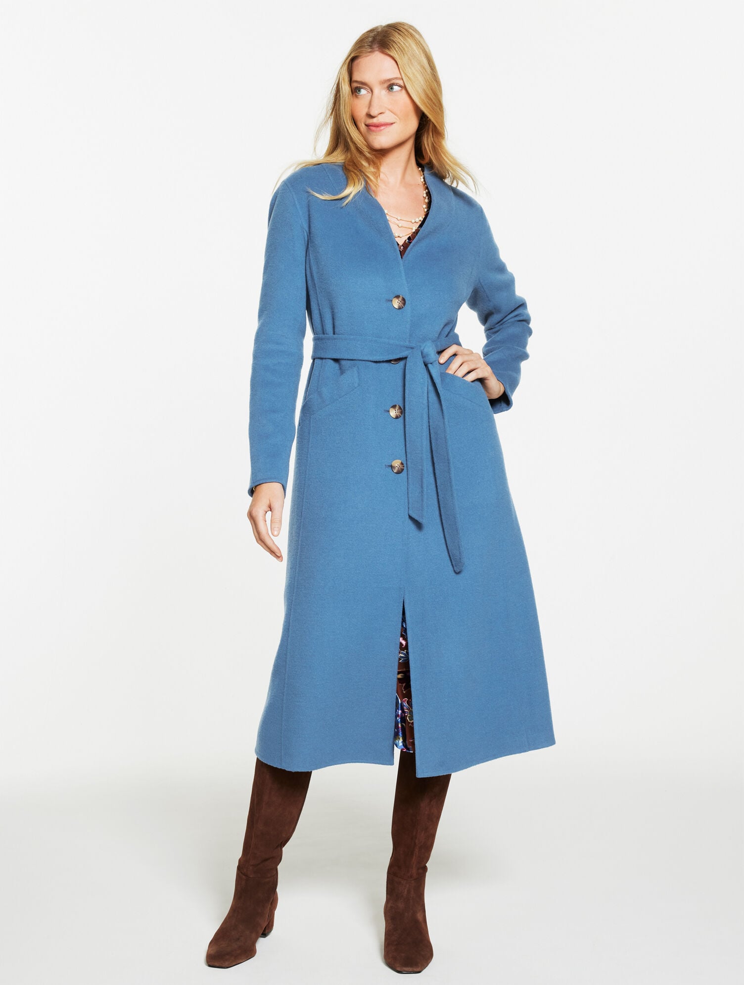 BELTED WOOL BLEND COAT | Talbots discount