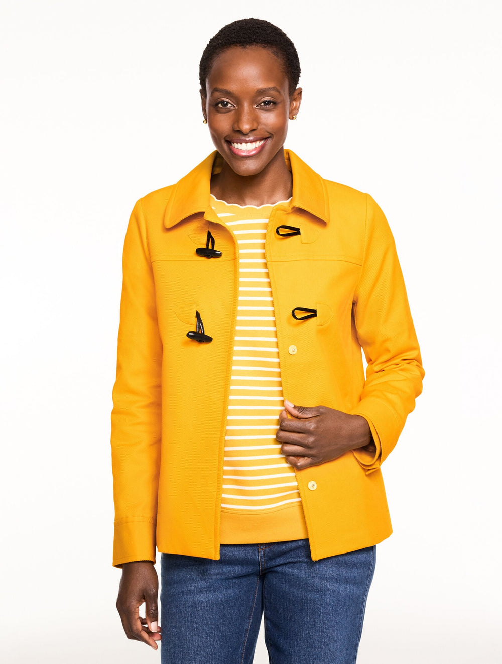 COTTON TWILL TOGGLE JACKET | Talbots on sale