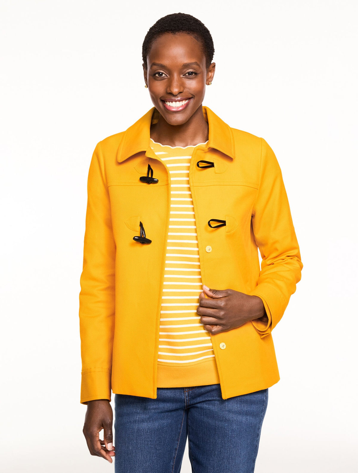 COTTON TWILL TOGGLE JACKET | Talbots on sale