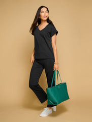 PASSPORT PONTE V-NECK PULLOVER | Talbots sale
