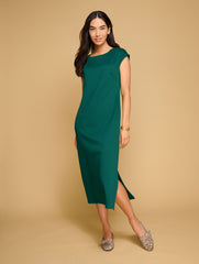 PASSPORT PONTE SCOOP NECK DRESS | Talbots for sale
