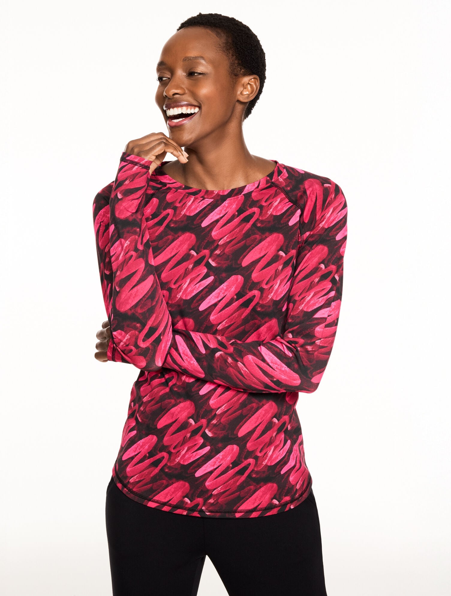 PERFORMANCE COMPRESSION CREWNECK TEE - BRUSHED LINES | Talbots near me