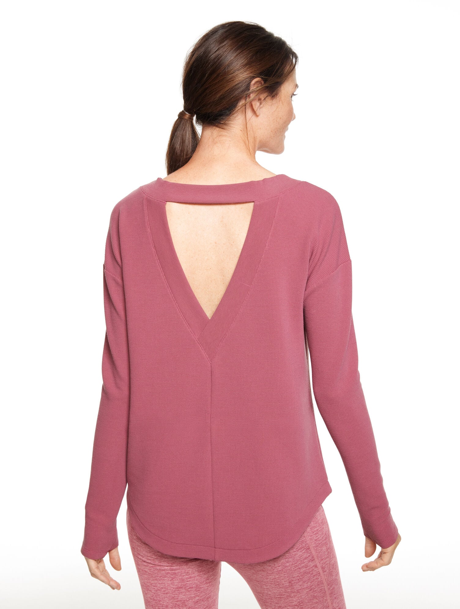 TECH WAFFLE KNIT OPEN BACK PULLOVER | Talbots US