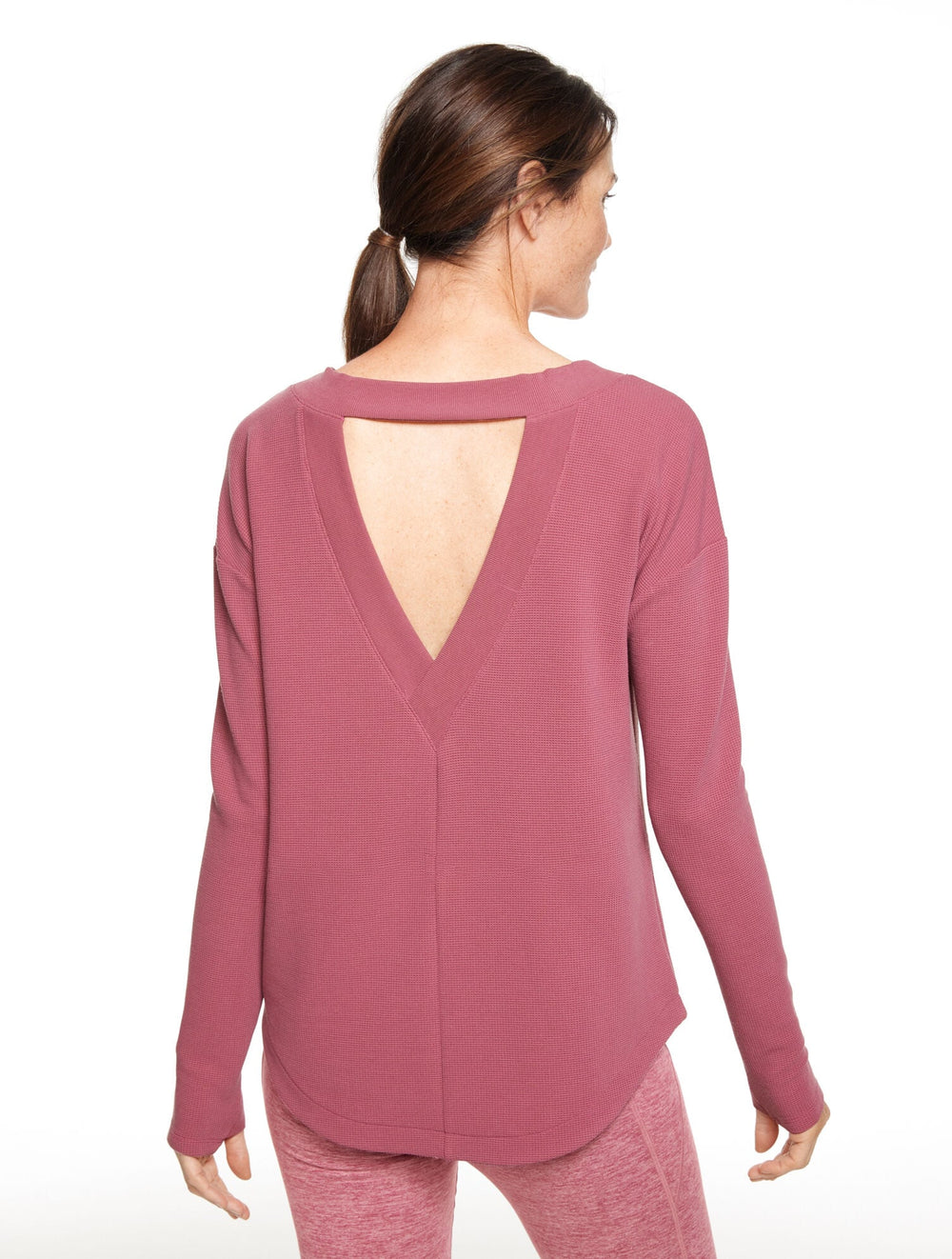 TECH WAFFLE KNIT OPEN BACK PULLOVER | Talbots US