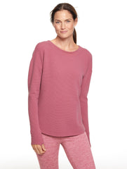 TECH WAFFLE KNIT OPEN BACK PULLOVER | Talbots US
