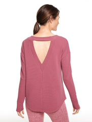 TECH WAFFLE KNIT OPEN BACK PULLOVER | Talbots US