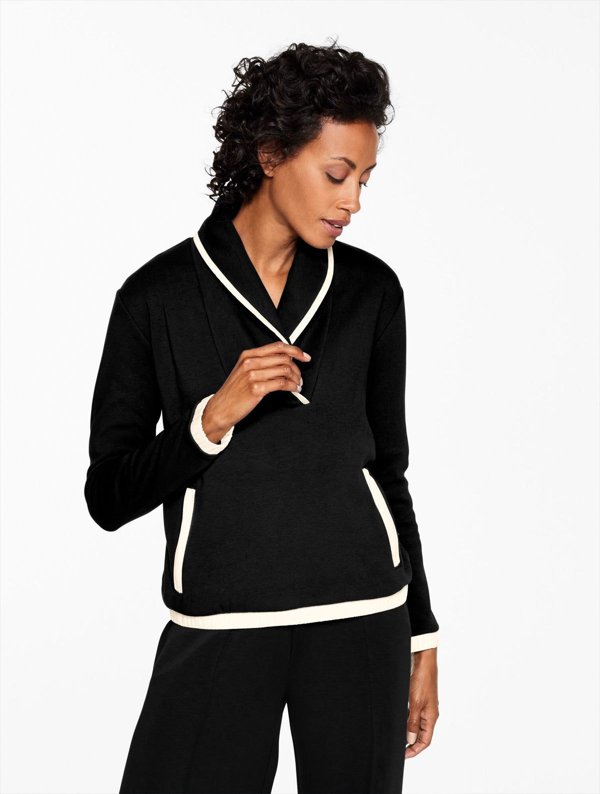 COZY CLOUD SHAWL COLLAR PULLOVER | Talbots for sale