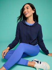 PUCKERED JACQUARD DRAWSTRING HOODIE | Talbots online