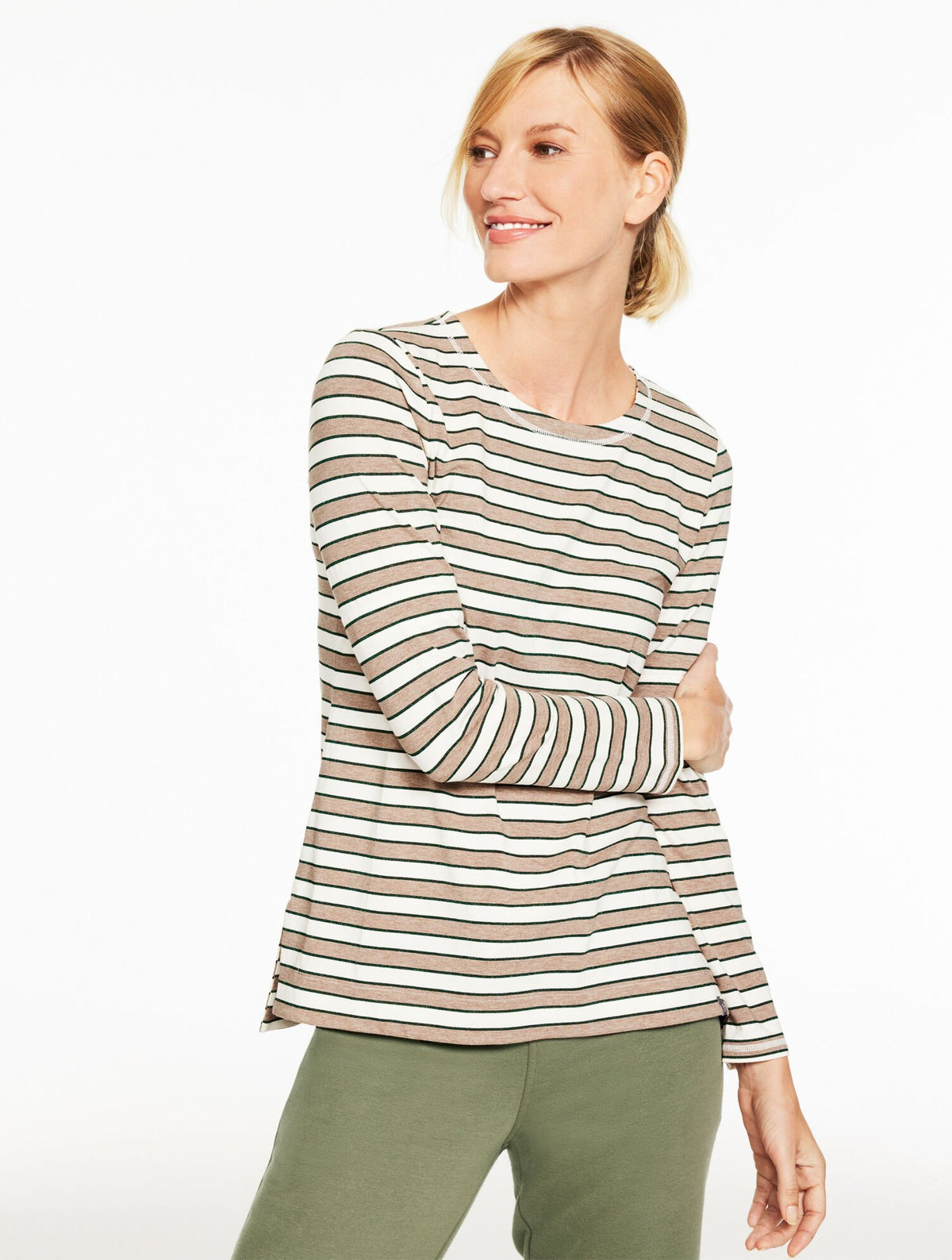 SUPERSOFT JERSEY CREWNECK TEE - BATTERSEA STRIPE | Talbots near me