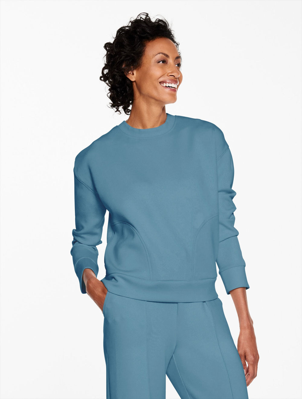 AIRKNIT STRETCH RIBBED CREWNECK PULLOVER | Talbots US