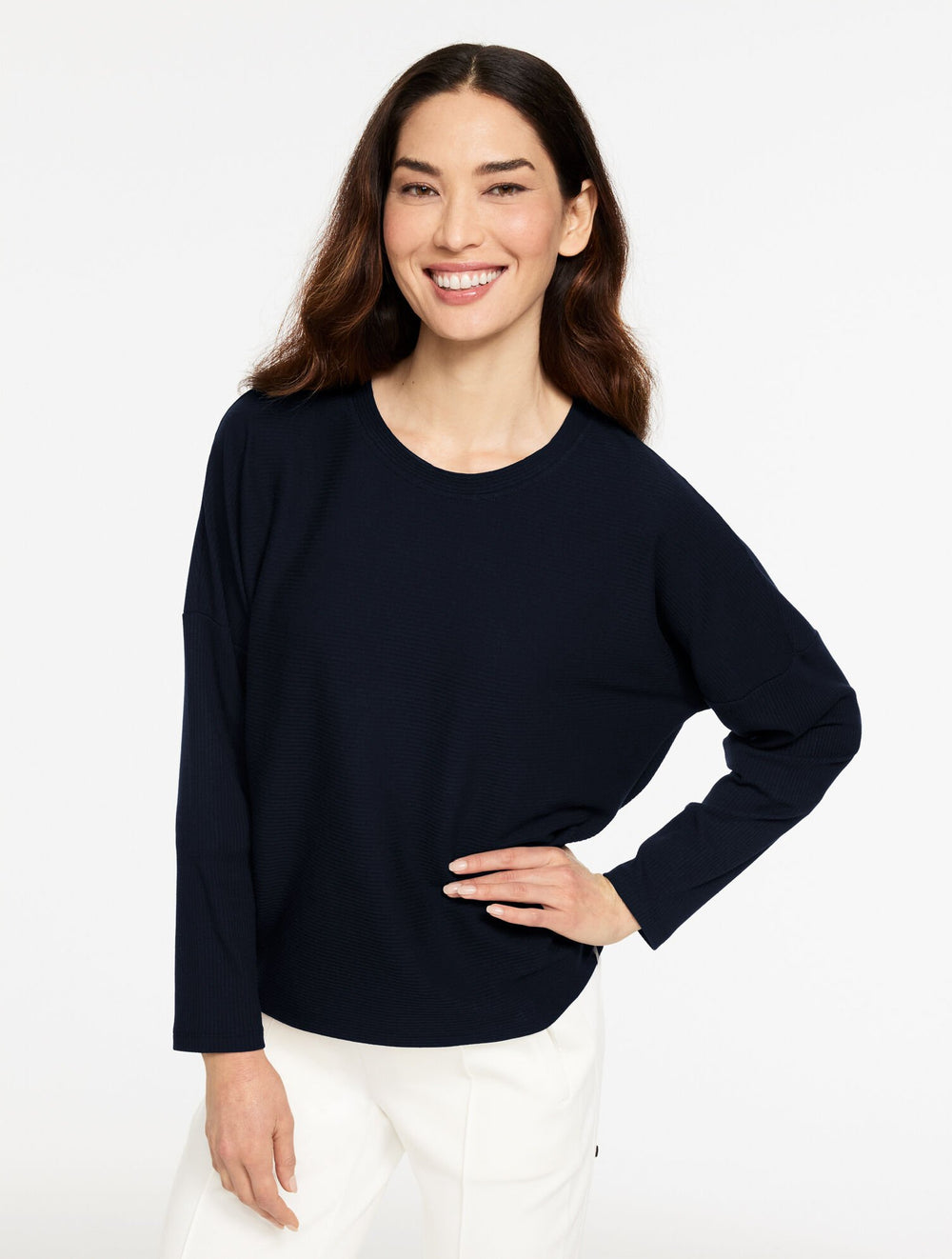RIBBED CREWNECK TEE | Talbots on sale