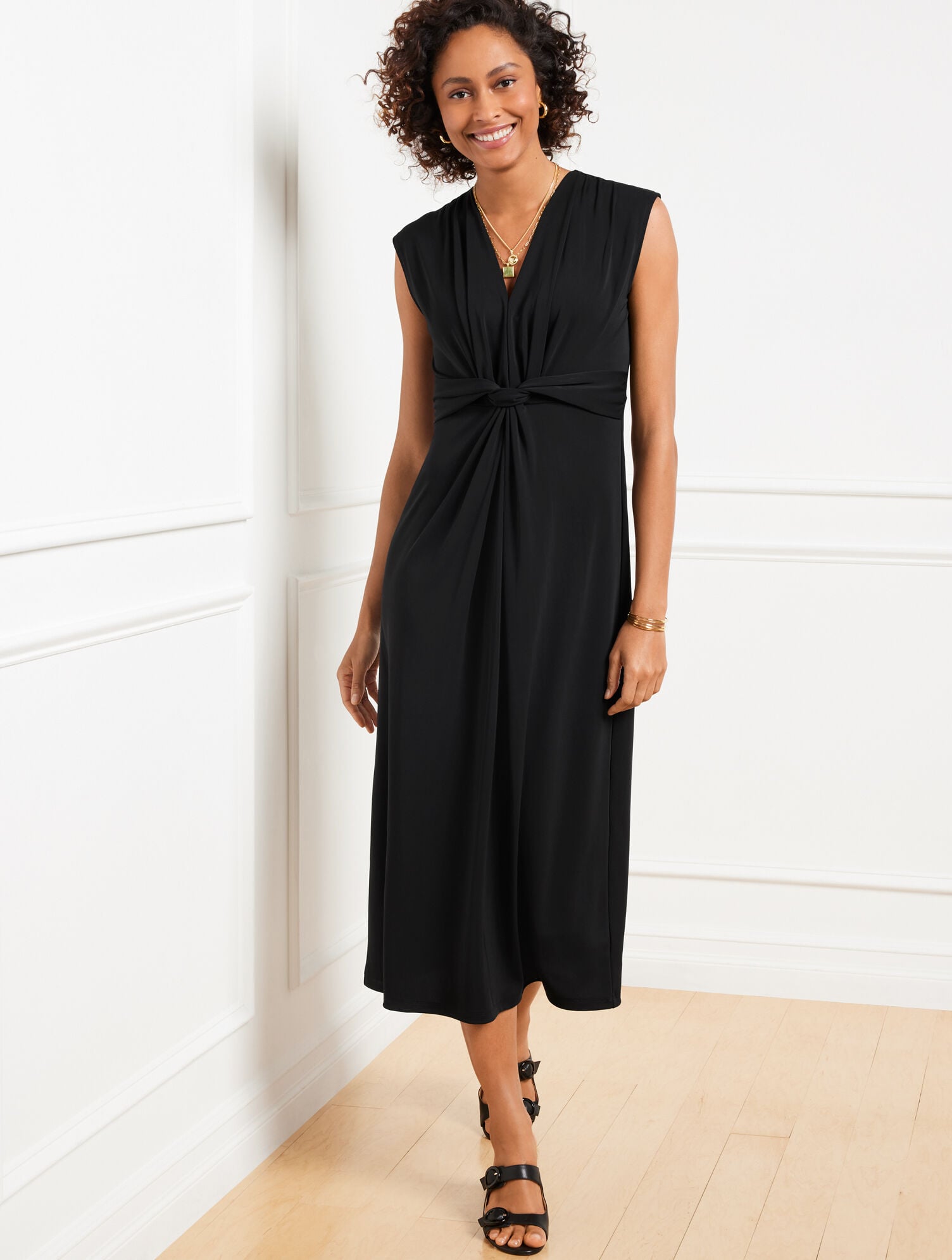 MATTE JERSEY V-NECK DRESS | Talbots sale
