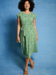FIT & FLARE MIDI DRESS - WOODLAND DAMASK | Talbots for sale