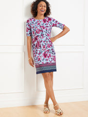 EFFORTLESS JERSEY SHEATH DRESS - GORGEOUS GARDEN | Talbots on sale