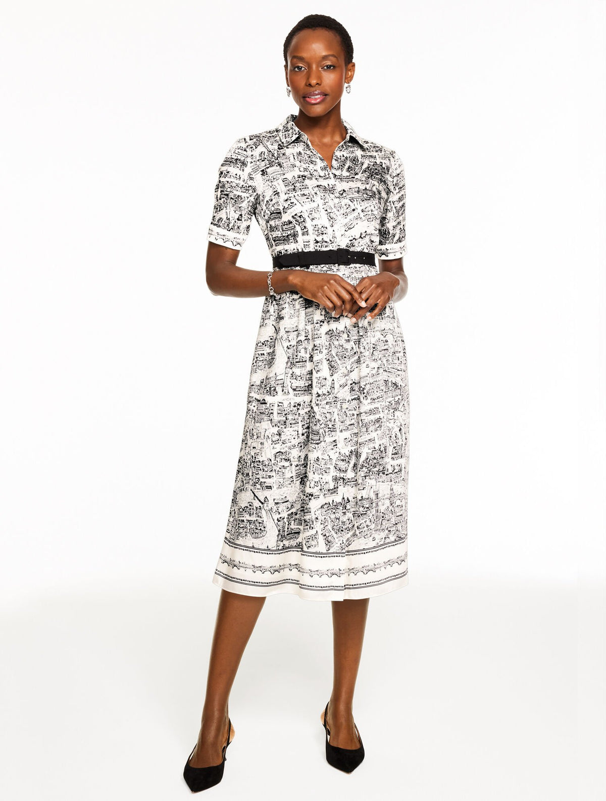 SOFT SHIRTDRESS - LONDON MAP | Talbots online