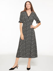 FIT & FLARE MIDI DRESS - DARLING DOT | Talbots on sale