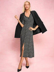 FIT & FLARE MIDI DRESS - DARLING DOT | Talbots on sale