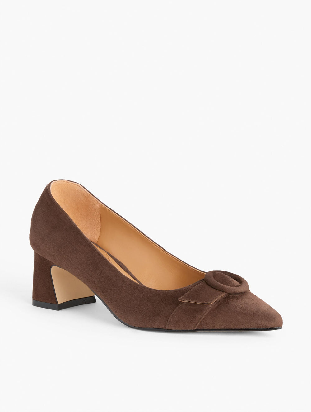 EDITH SUEDE FLARE HEEL PUMPS | Talbots outlet