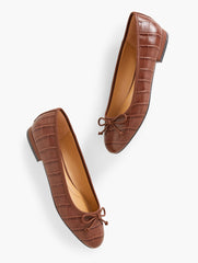 MADISON BALLET FLATS - CROC EMBOSSED | Talbots discount