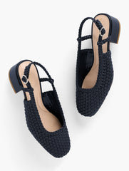 MARLOW WOVEN SLINGBACK FLATS | Talbots sale