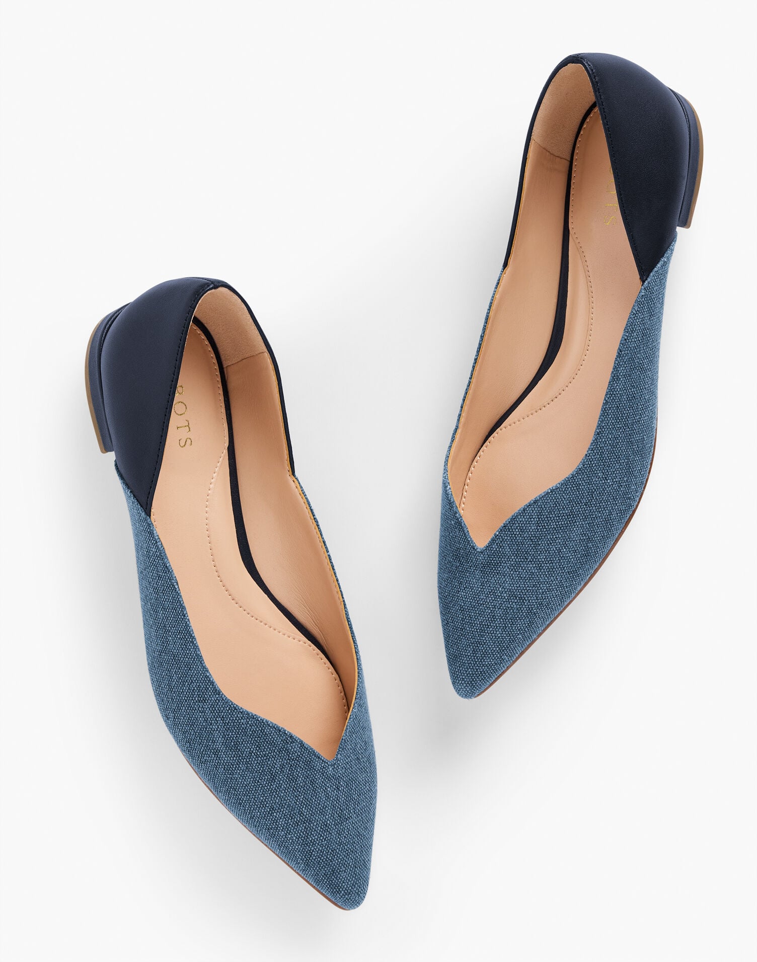 PORTIA DENIM TRIM NAPPA FLATS | Talbots sale